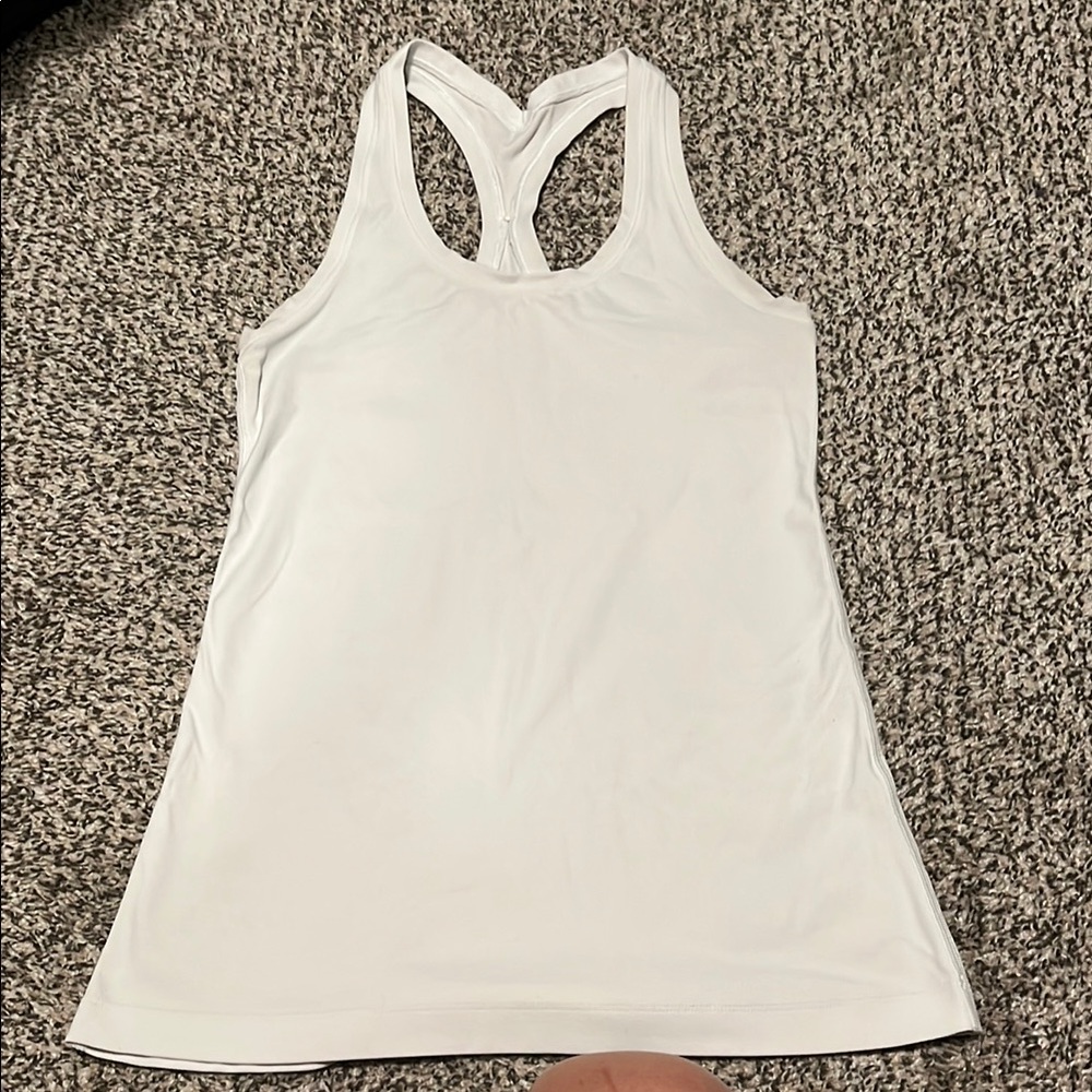 Lululemon White Racerback Tank Top